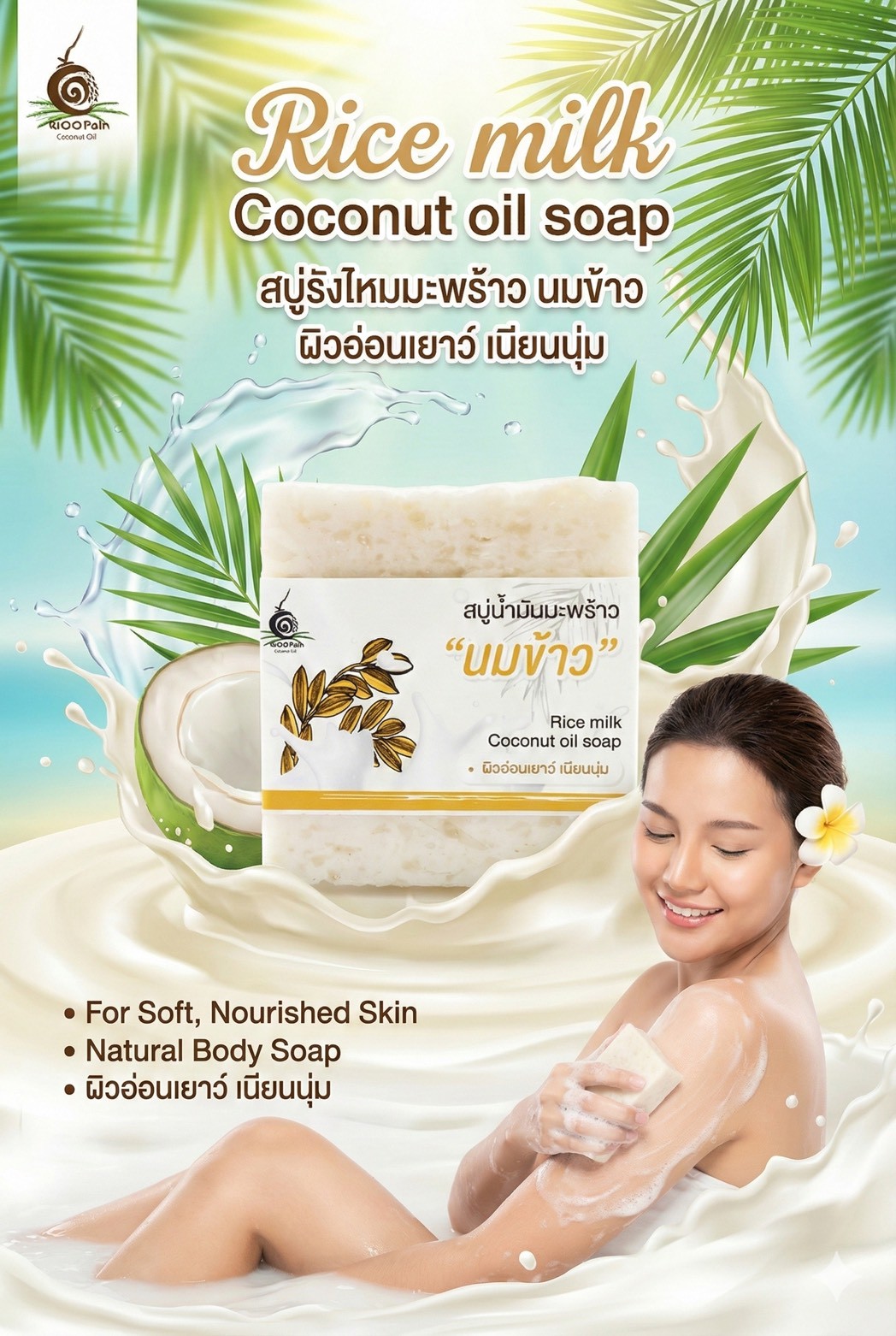 สบู่น้ำมันมะพร้าว นมข้าว